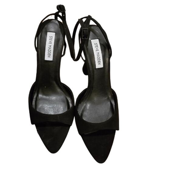 Steve Madden Beki Heel in Black Nubuck EUC Size 9.5 - Picture 6 of 10